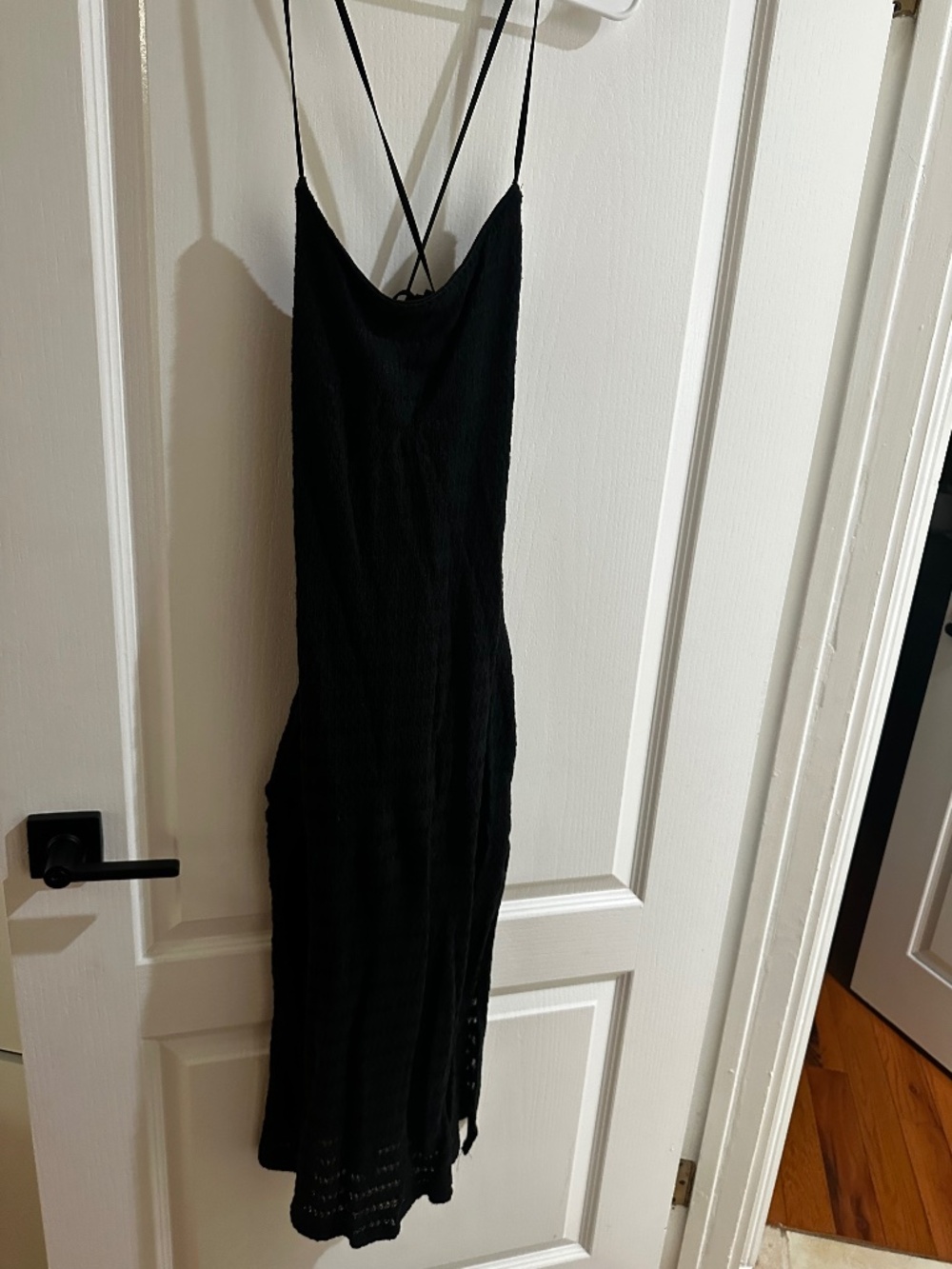 Black midi slit dress